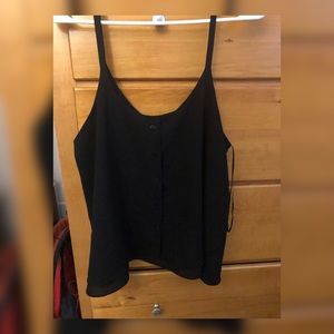 Black Button Up Tank Top